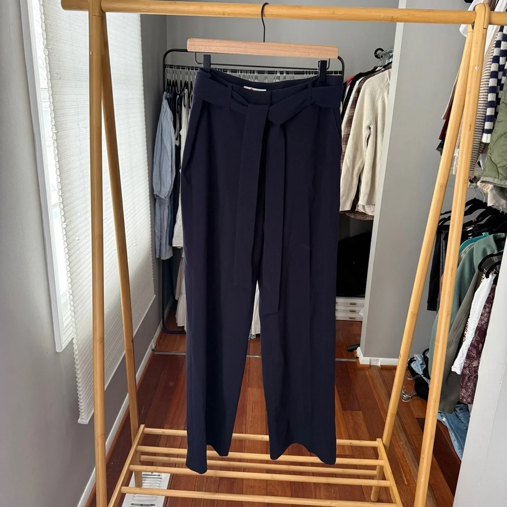 Boden Hampstead Wide Leg Navy Trousers - Picture 2 of 9